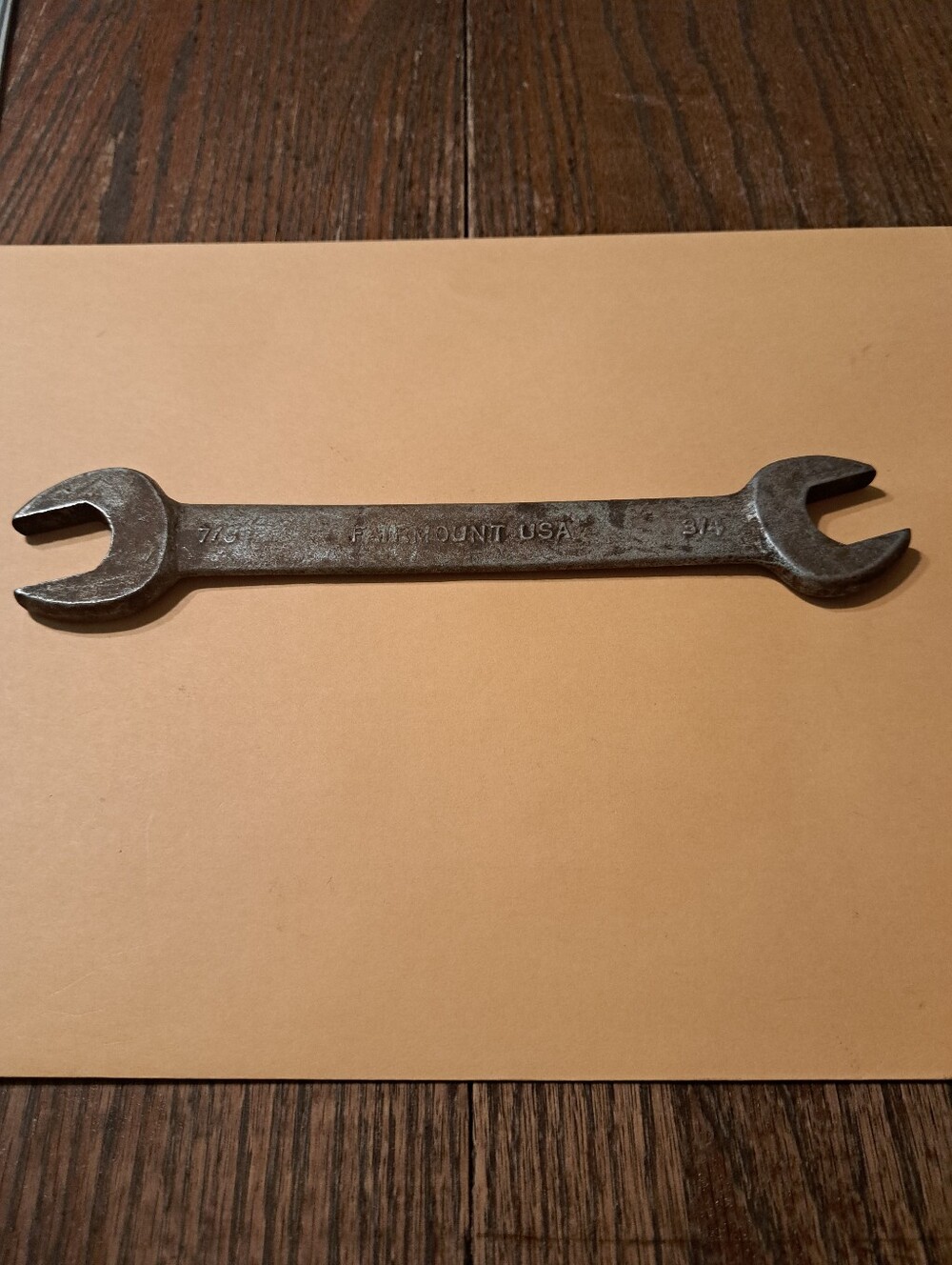 Vintage Fairmount USA 7/8 3/4  Open End  Combination Wrench Mancave Decor Tools